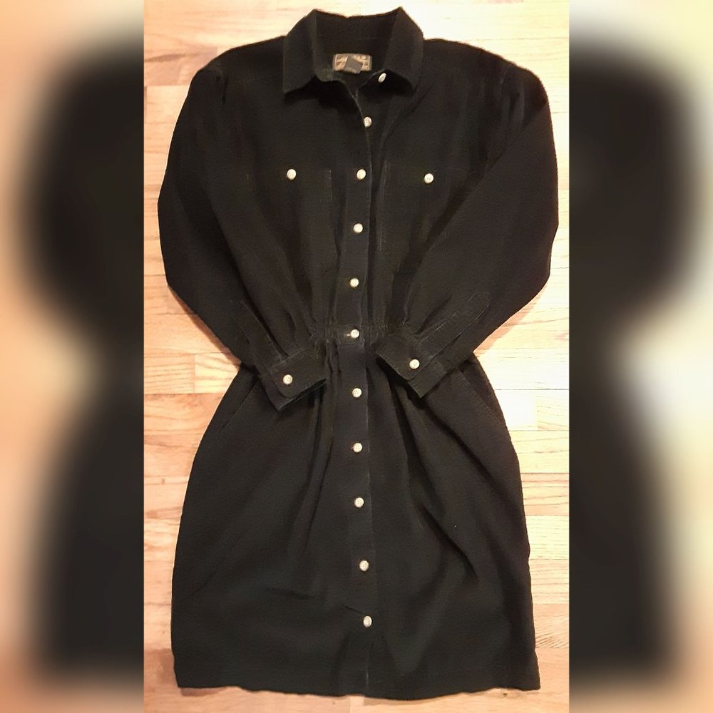 Vintage Eddie Bauer Black Corduroy Dress '90s